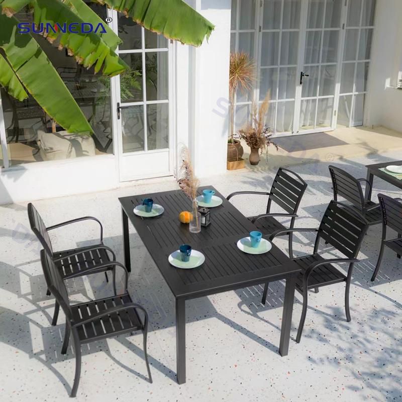 Commercial Picnic Table with Disassembly Structure Plastic Wood Top