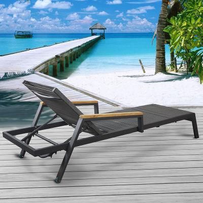 Customized Textilene + Aluminum Sun Loungers Beach Chairs for Sale
