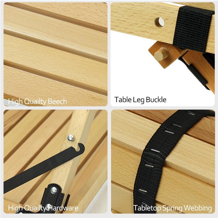 New Style 6 Sides Wooden Camping Folding Table