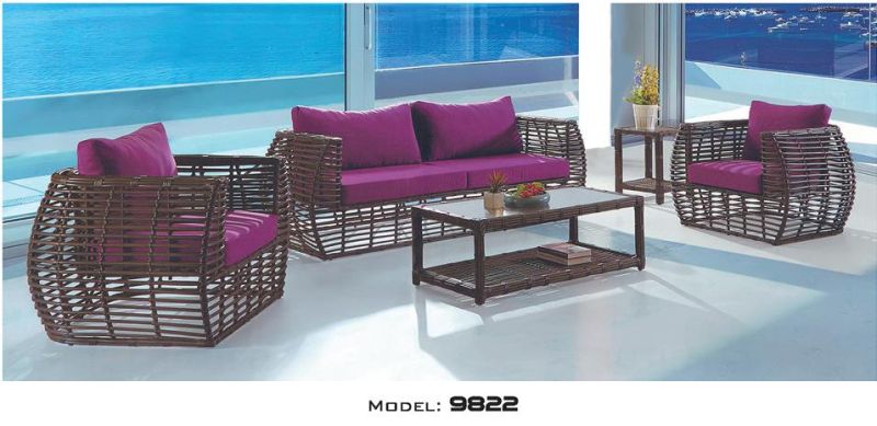 Wholesale PE Rattan Furniture Wicker Rope Woven Outdoor Garden Sofa