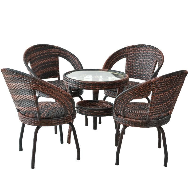 Factory Outdoor New Design Dining Stackable Swing Rattan Chair