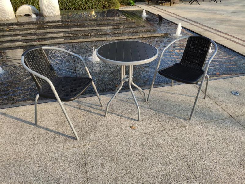 Plastic-Steel Rattan-Look Hot Sale Stackable Bistro Table
