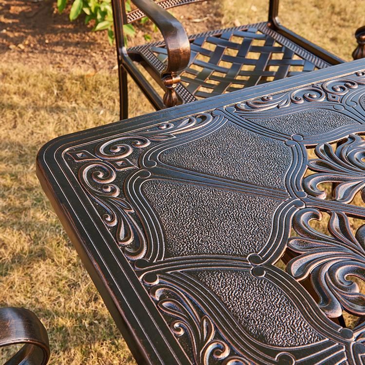 Diameter 100 Cm Tasteful Cast Aluminum Dining Furniture Outdoor Furniture Garden