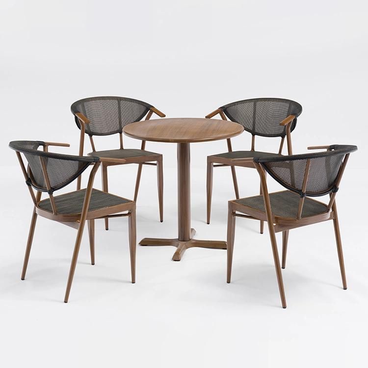 2020 Sale Luxury Outdoor Garden Furniture Fabric Chair with Iron Table Set Patio