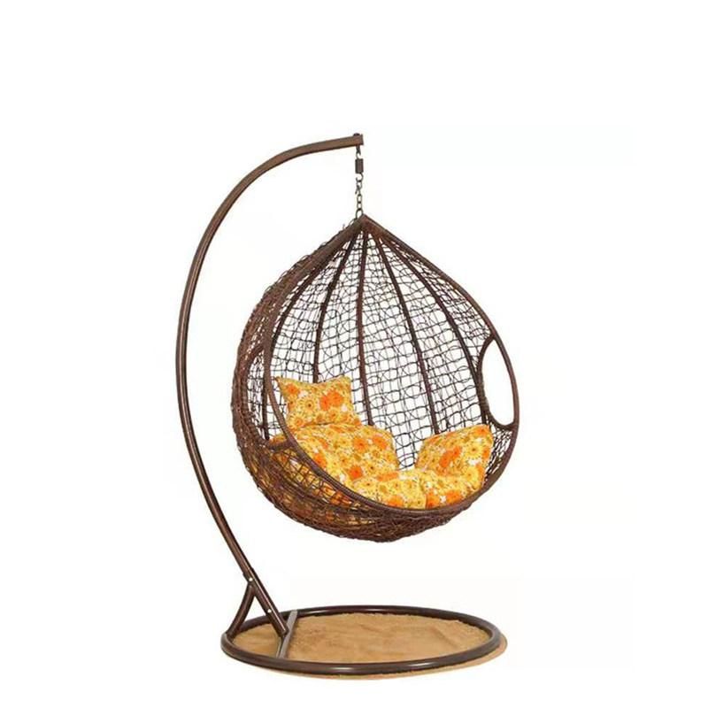 Home Garden Hanging Rattan Wicker Headrest Outdoor Leisure Swing Chair