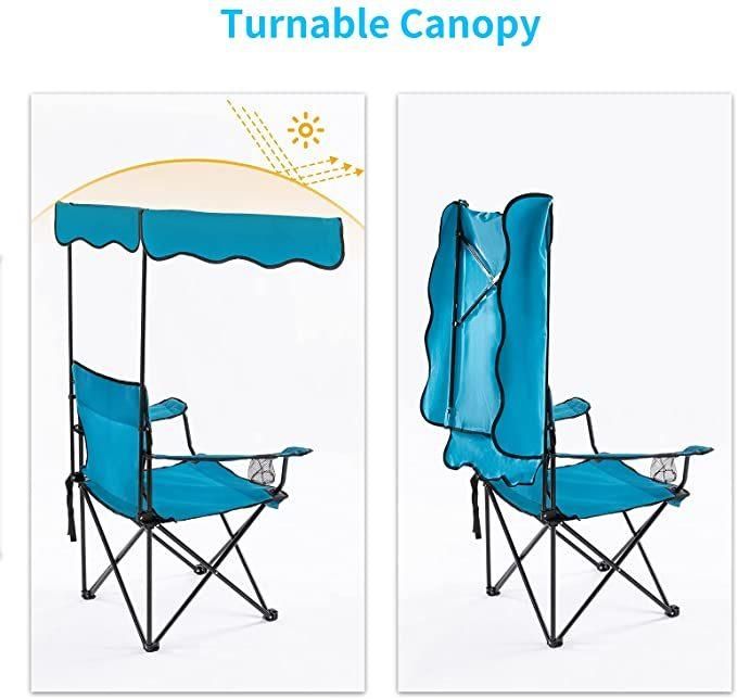 Quik Shade Folding Canopy Shade Kids with Carry Bag Camp Chair, Blue