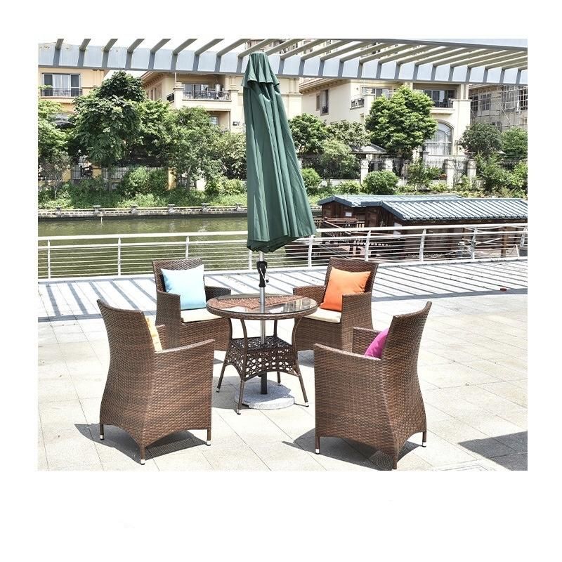 Garden Restaurant Rattan Furniture 4 Seater Outdoor Chairs Set