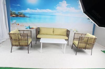 Soft Cushion Garden Sofa for Hotel Resort Villa Half Round Rattan Sofa