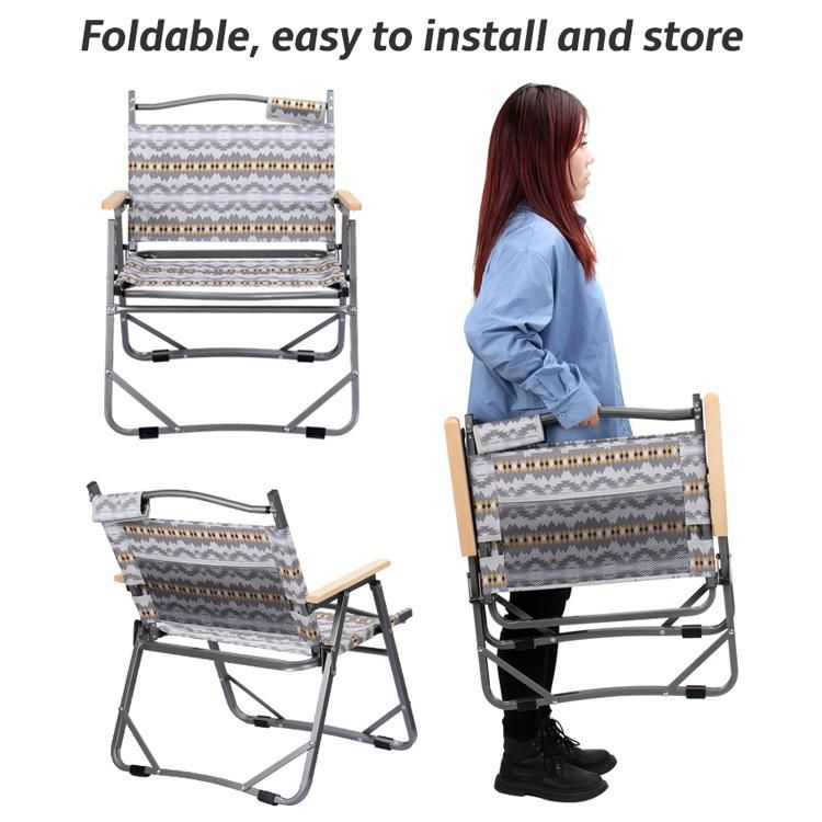 Flower Cloth Garden New Style Aluminum Frame Folding Camping Chair