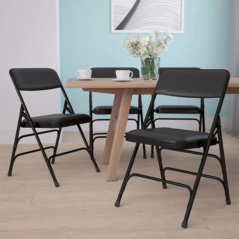 Outdoor Picnic Dining Beige Full Steel Metal Folding Chair for Event