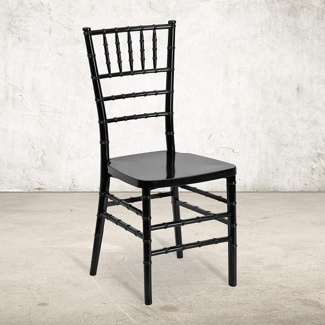 Wedding Party Events Black Metallic Stackable Resin Tiffany Chiavari Chairs