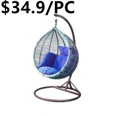 China Indoor Swing Dining Furniture Hanging Egg Shaped Chair with Stand