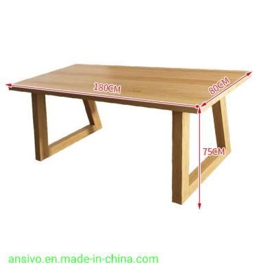 Hot Sale Dining Furniture Rectangle Wooden Dining Table with Strong Wooden Leg Scustom Made
