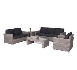 Garden Furniture Rattan Wicker Luxury Lounge Conversation Set with Sidetable