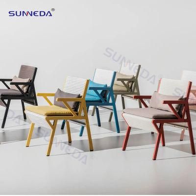 Outdoor Garden Chairs with Base and Back Woven PE Rattan