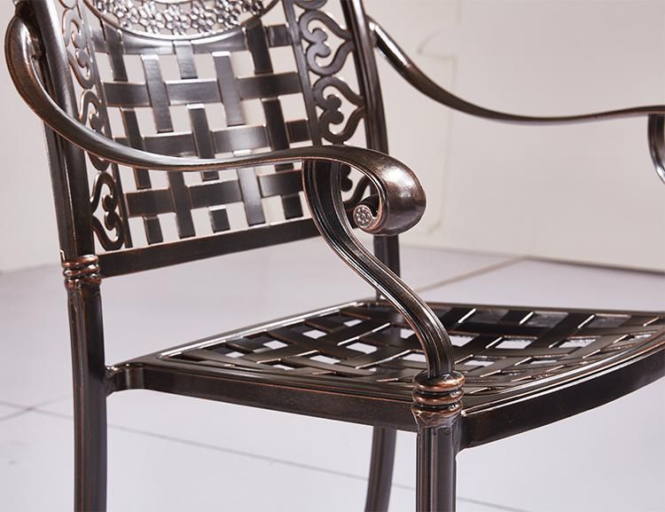 Patio Antique Metal Frame Chair Outdoor Restaurant furniture with 4 Seaters