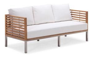 Teak Outdoor Patio Sofa Set with Stainless Steel Legs