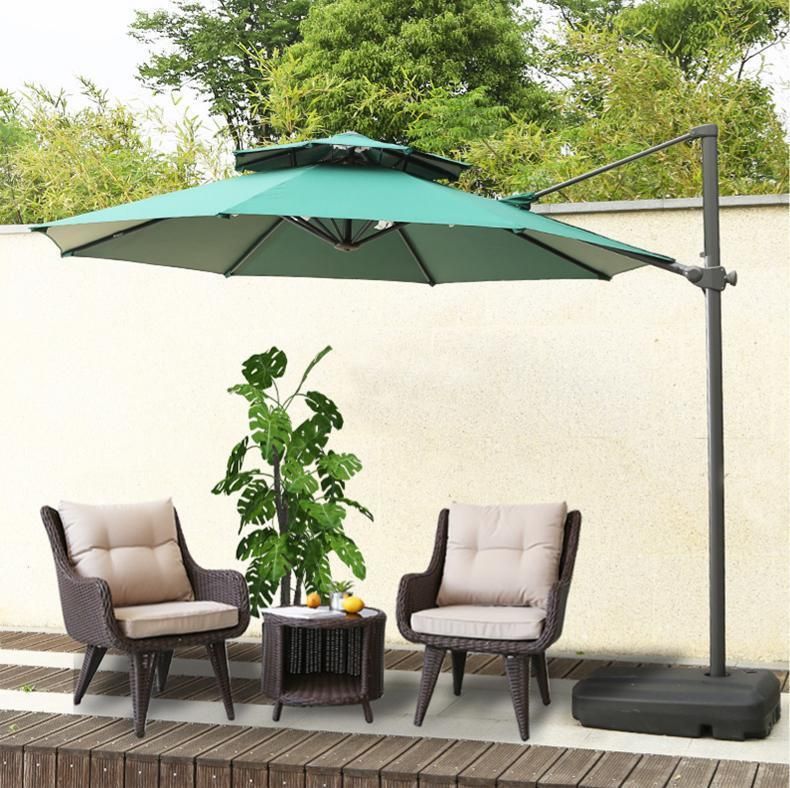 Outdoor Large Roman Umbrella Sun Beach Parasol Cantilever Hanging Umbrella