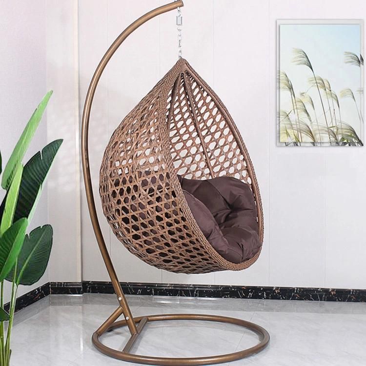 Outdoor Garden Hanging Warter Dropped Wicker Headrest Leisure Swing Chair