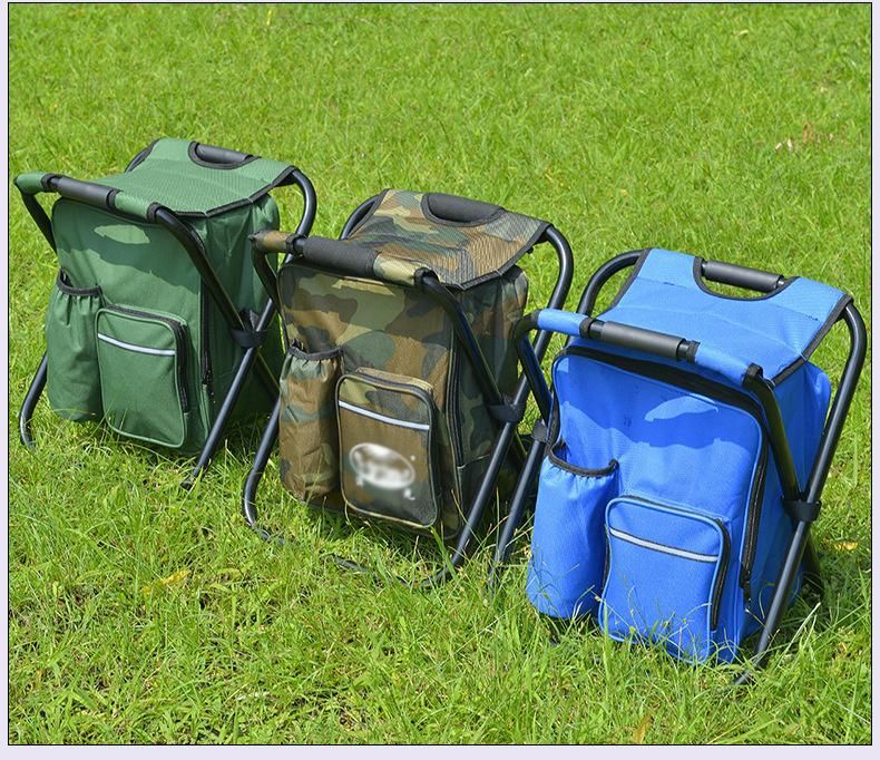 Outdoor Lightweight Portable Camo Insulated Cooler Fishing Chair Bag with Water Bottle Holder