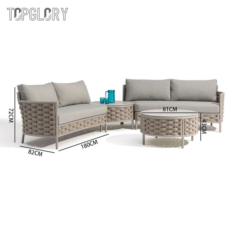 Hotel Villa Resort Modern Patio Furniture Garden Outdoor Patio Aluminum Rope Lounge Sofa
