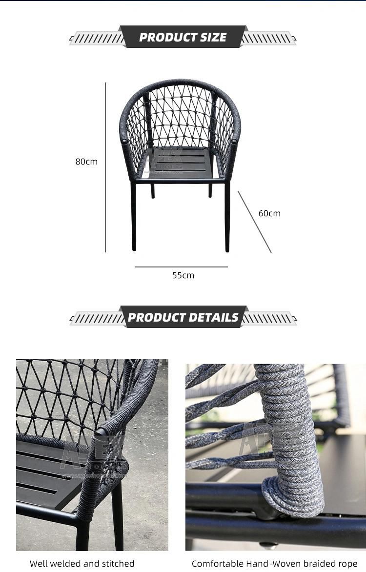 Outdoor Garden Patio Bistro Morden Beach Dining Balcony Rope Chair