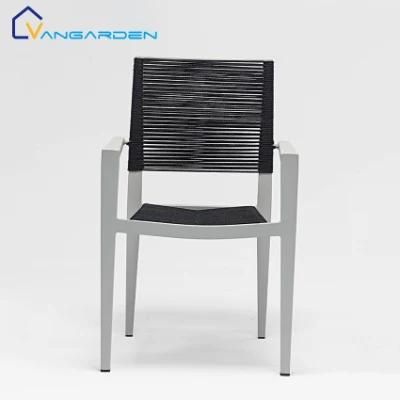 Unique Toscana Black Garden Nordic Dining Outdoor Chairs Stackable Pool Furniture