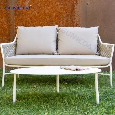 Garden Restaurant Leisure Sofa Furniture with Waterproof Flat Webbing
