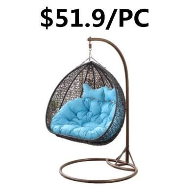 Newest Customized Double Hanging Rattan Outdoor Garden Egg Swing Chair