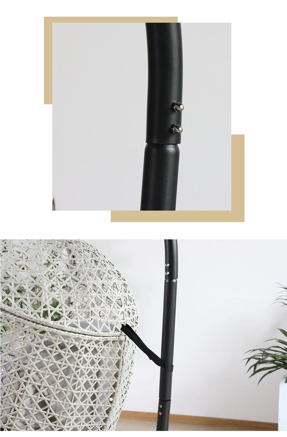 China Metal Customized OEM Foshan Hanging Rattan Furniture Outdoor Egg Shape Hang Chair