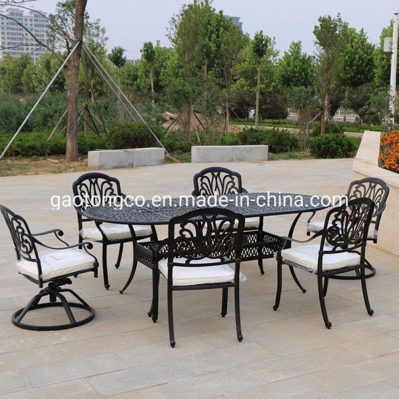 Outdoor Patio Sofa Set Metal Material Cast Aluminum Garden Sofa for 7 Star Hotel Outdoor