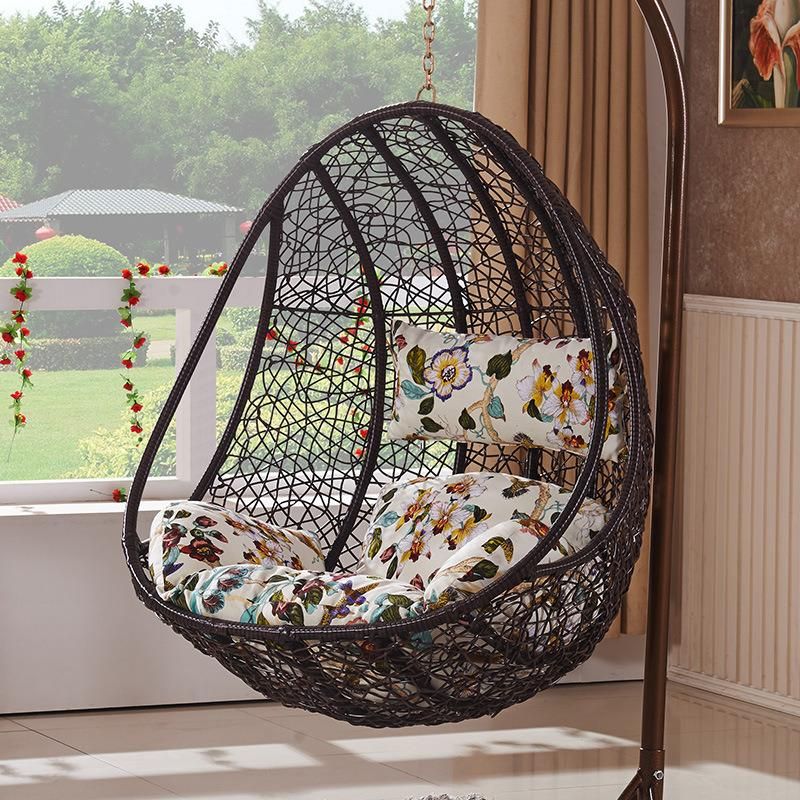 Leisure Outdoor Garden Gaming Rocking Rattan Metal Hanging Swing Chair