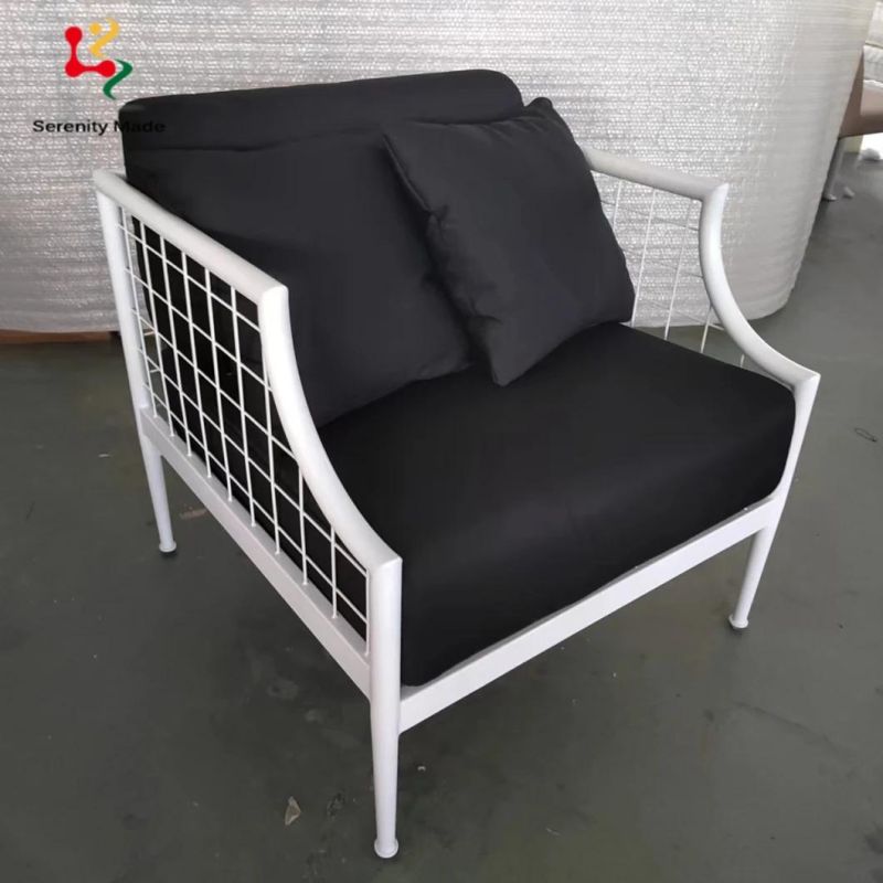 New Arrival Outdoor Furniture Aluminum Armchair for Garden Courtyard Patio Modern Upholstery Lounge Chair