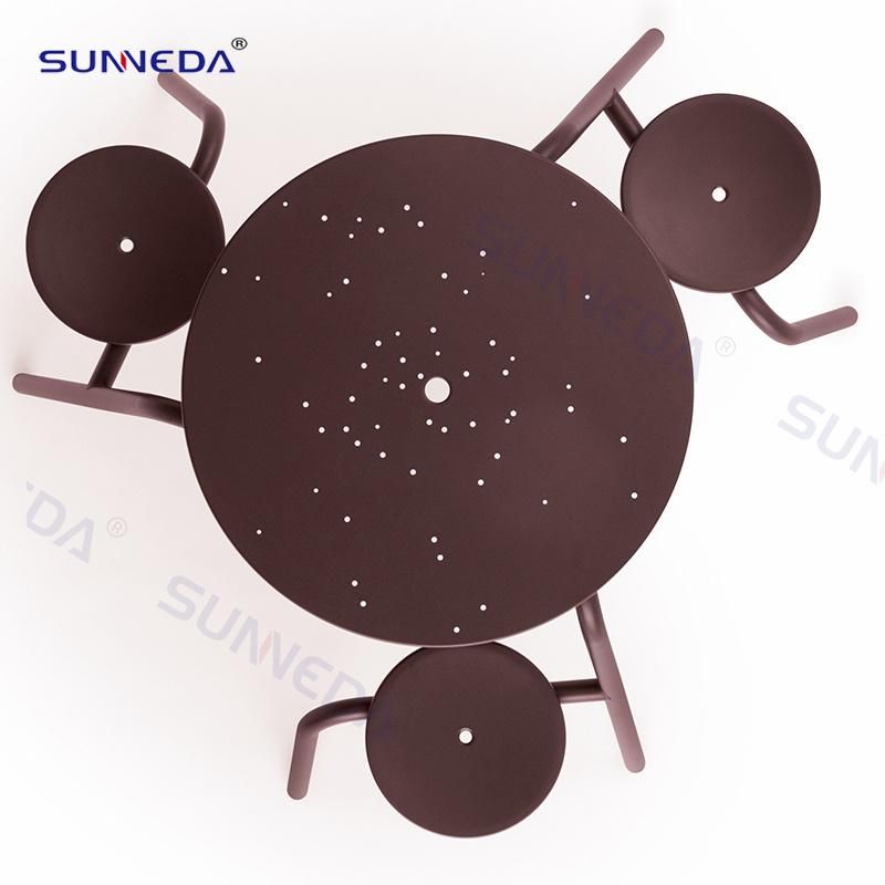 Modern Design Aluminum Frame Functional Garden Joined Table and Chair Commercial Furniture