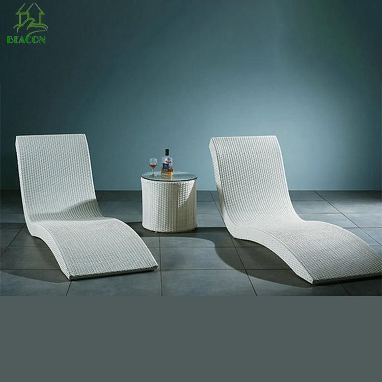 Beach Garden Outdoor Furniture Woven Rattan Liftable Outdoor Sun Lounger