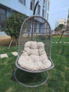 Steel Wicker Hanging Swing with Cushion, Rattan Single Sofa Chair with Cushion, Egg Swing Chair with Cushion