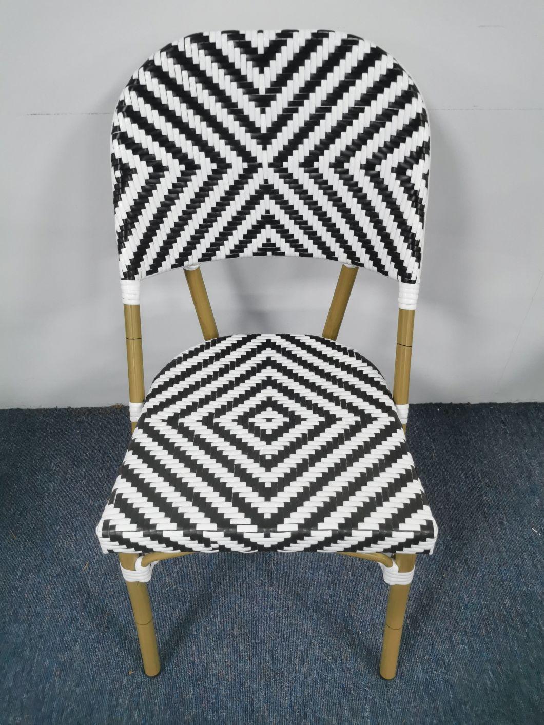 Outdoor PE Rattan Garden Furniture French Cafe Aluminum Rattan Seat Bar Furniture