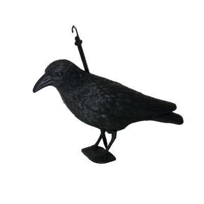 Hunting Decoy Black Plastic Crows with Feet and Stake