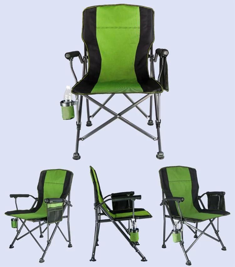 Good Load Bearing Portable and Stowable Adjusted Folding Frame 600d Fabric Portable Folding Metal Chair Klappstuhl