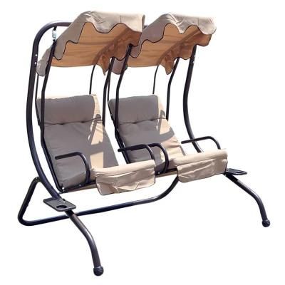 Outdoor Metal Hammock Swing Chair Leisure 2 Seat Swing Chair
