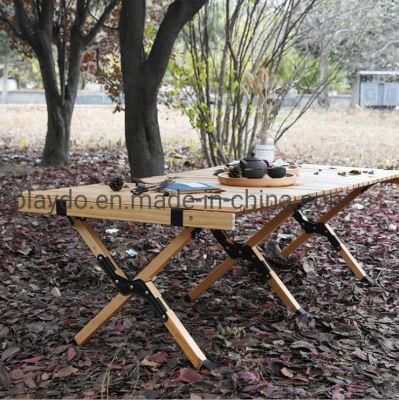 Outdoor Picnic Folding Table Wood Camping Portable Light Weight Table