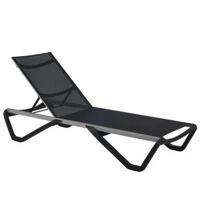 Modern Comfortable and Luxurious Stacking Mesh Aluminum Chaise Sun Lounger