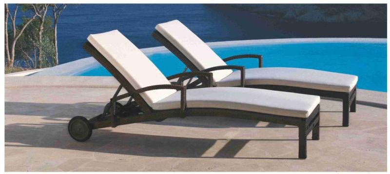 Luxury Contemporary Rattan Sun Lounger for Pool / Garden / Beach to Sea Port by Sea