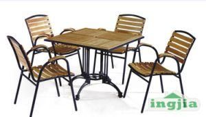 Outdoor Leisure Dinner Wood Aluminium Dining Patio Set (JT-505)