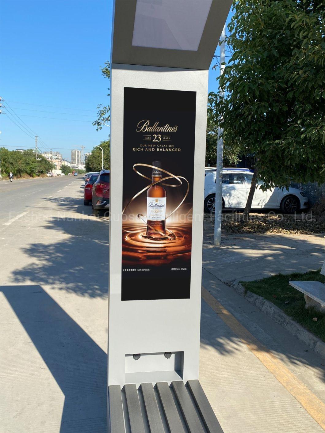 Modern Design Park Chair Outdoor Advertising Solar Power Smart Bench