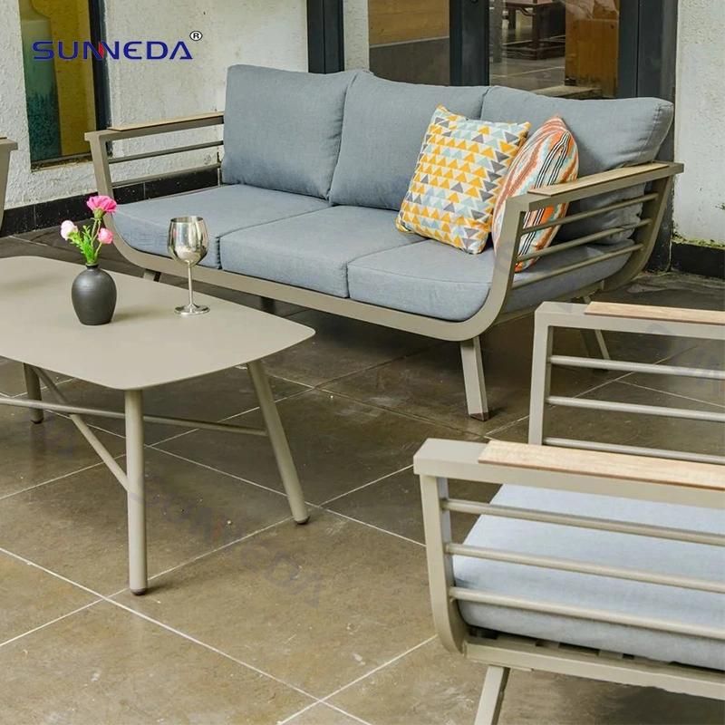 Deluxe Outdoor Modern Leisure Aluminum Sectional Garden Sofa Furniture