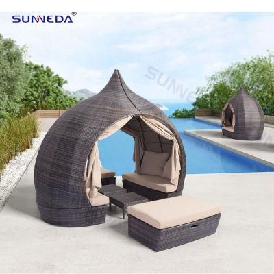 Outdoor Leisure Modern Furniture Rattan Aluminum Sunlounge Garden Patio Daybed