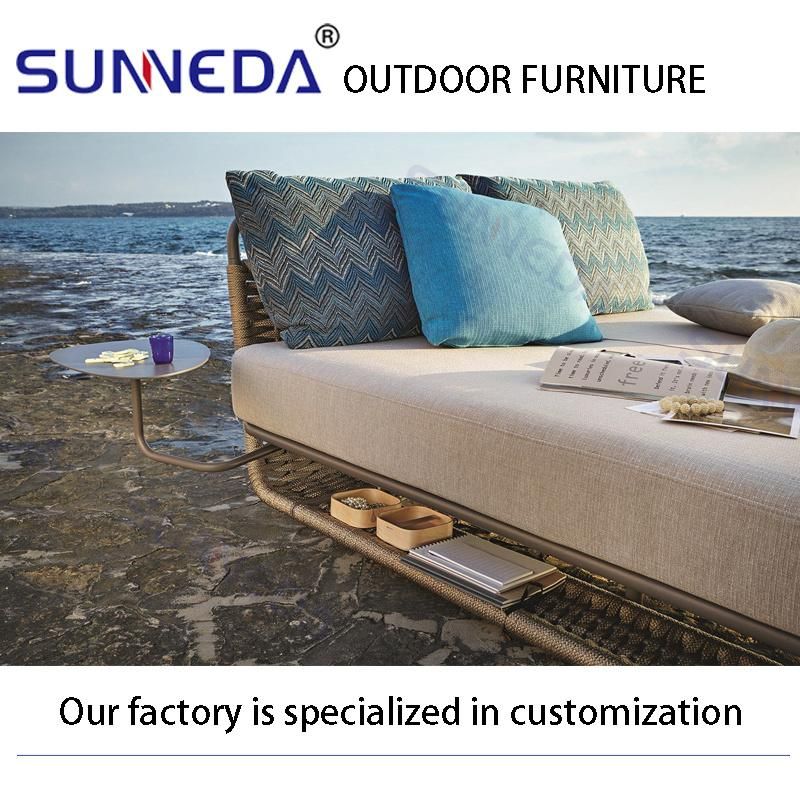 Leisure Outdoor Furniture Aluminum Tube Patio Elegant Soft Lounge Sofa