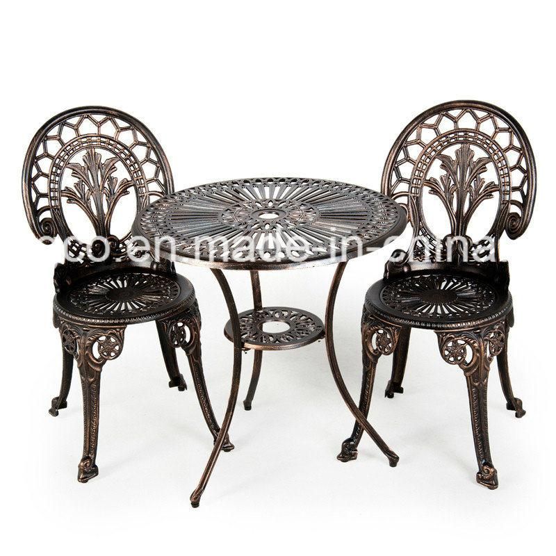 3 Piece Bistro Set Cast Aluminum Patio Outdoor Furniture in Black Finish