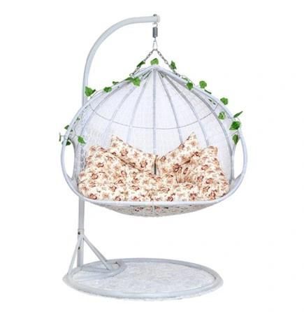 Elegant Double-Seat Garden Balcony Rattan Rotary Hanging Swing Chair